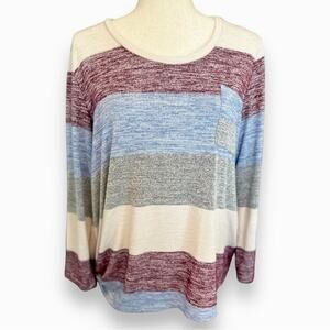 Market & Spruce - Vreelan 1 Pocket Side Knot Knit Top Womens Light Sweater